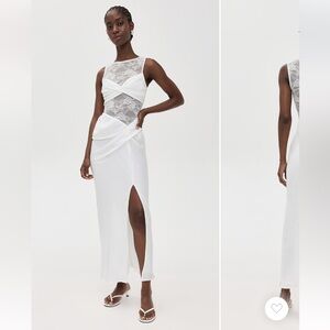 Significant Other White Lace Midi Dress